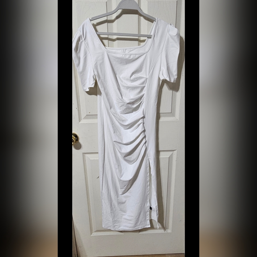 Shein square neck ruched dress